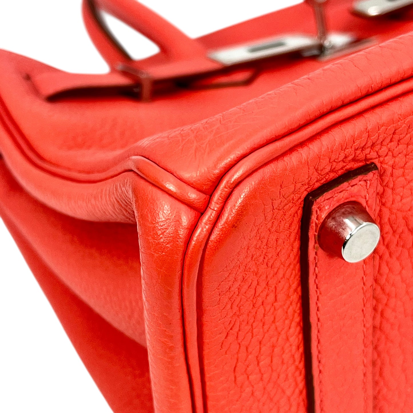 HERMES Birkin30 taurillon Rouge pivoine SVmetal fittings □R