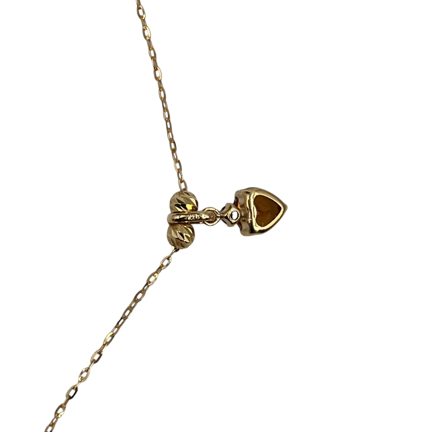 Diamond and Peridot Stones Necklace Yellow Gold