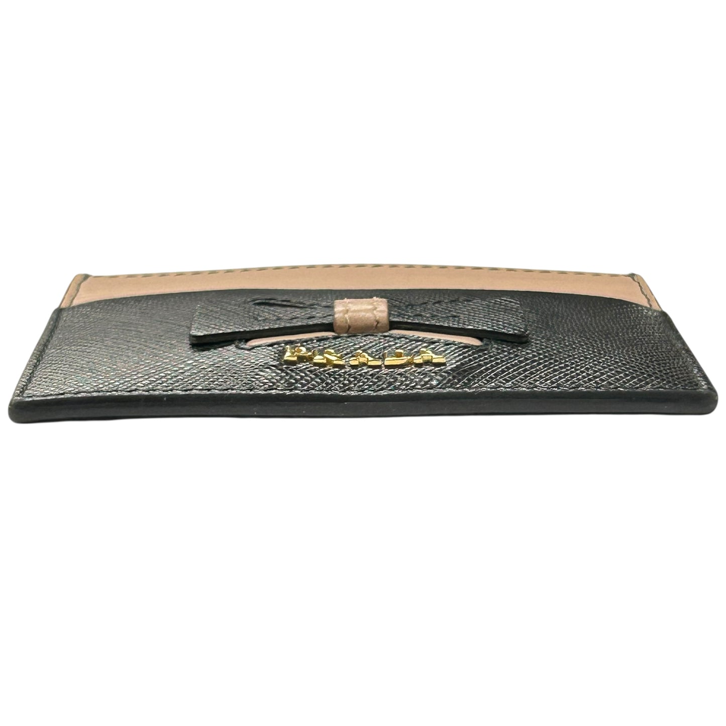 PRADA Saffiano Card Case - Pink × Black