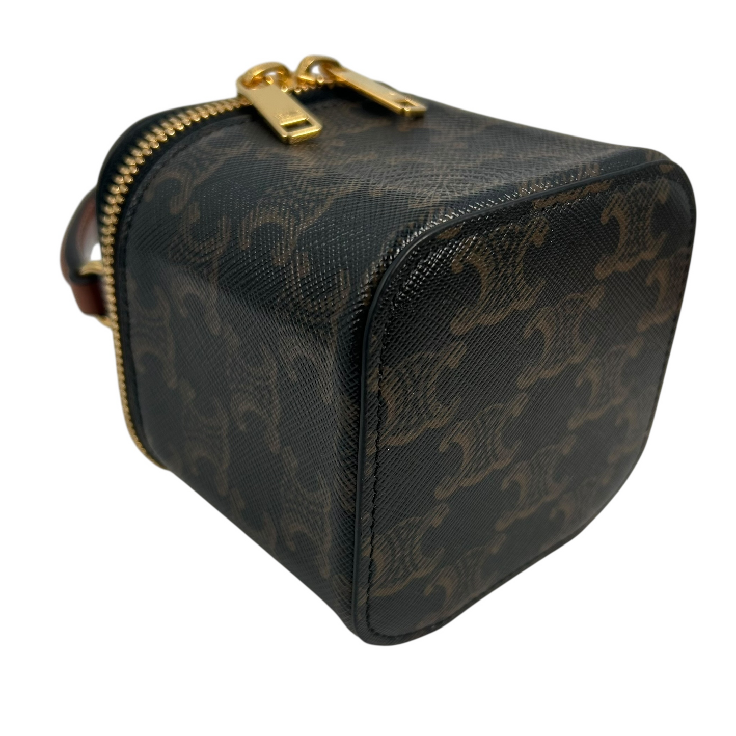 CELINE Mini Vanity Case in Triomphe Canvas & Calfskin Mini Bag