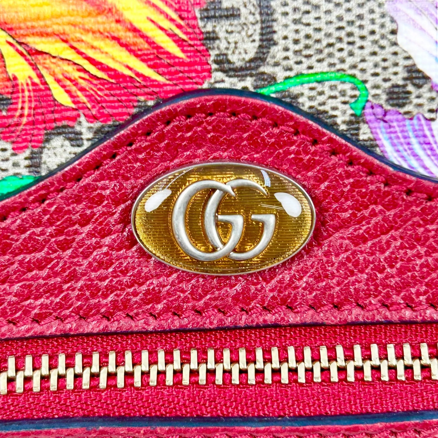 GUCCI GG Flora Ophidia Shoulder Bag - Red