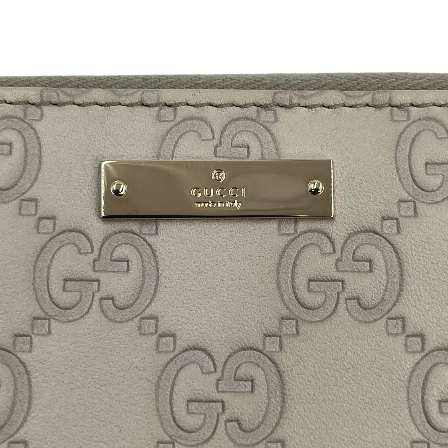 GUCCI Round Zipper Long Wallet - Beige