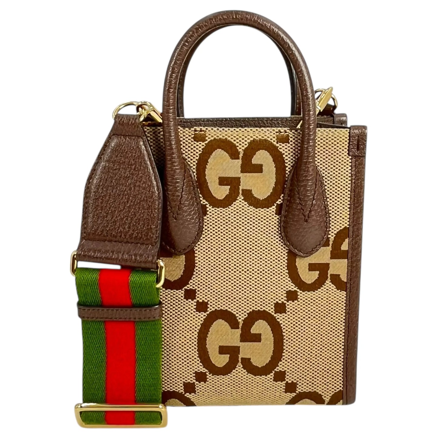 GUCCI Jumbo GG Mini Hand Bag Shoulder Bag - Brown