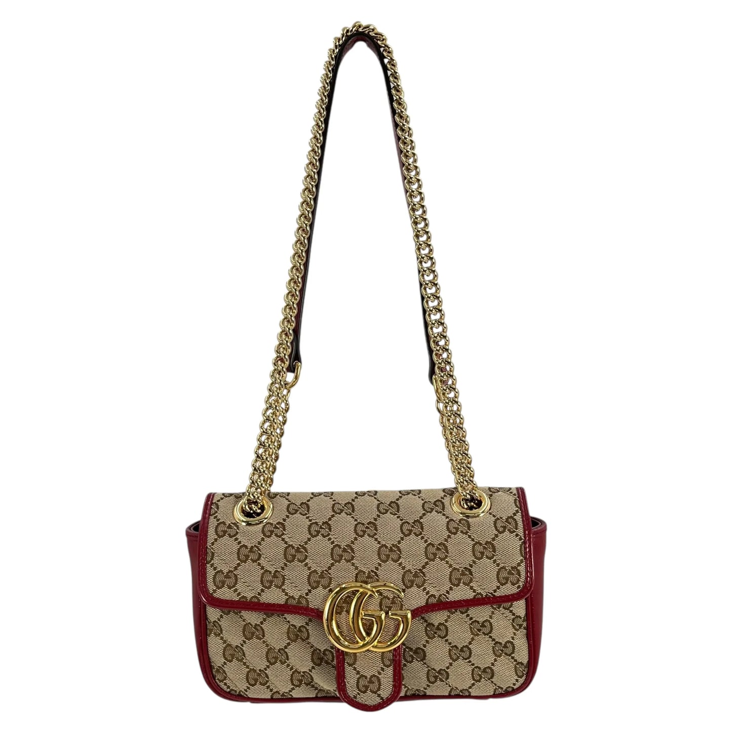 GUCCI GG Marmont Quilted Shoulder Bag - Red