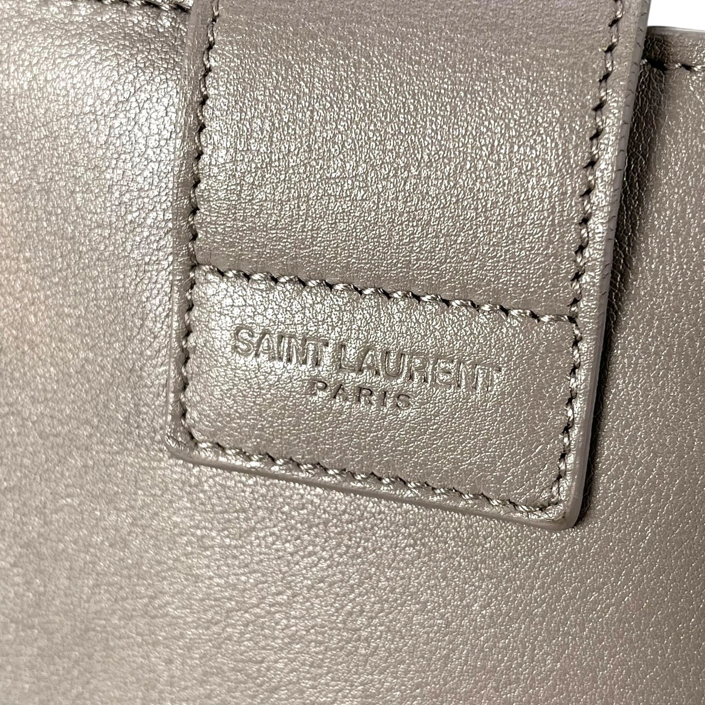 Saint Laurent Cabas Leather Hand Bag - Gray