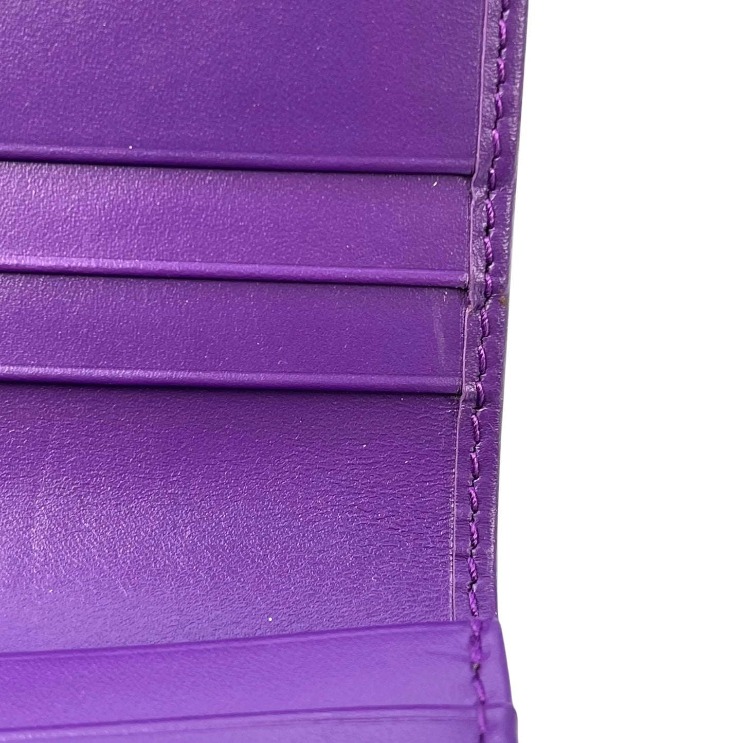 GUCCI Guccissima Leather Compact Wallet - Purple