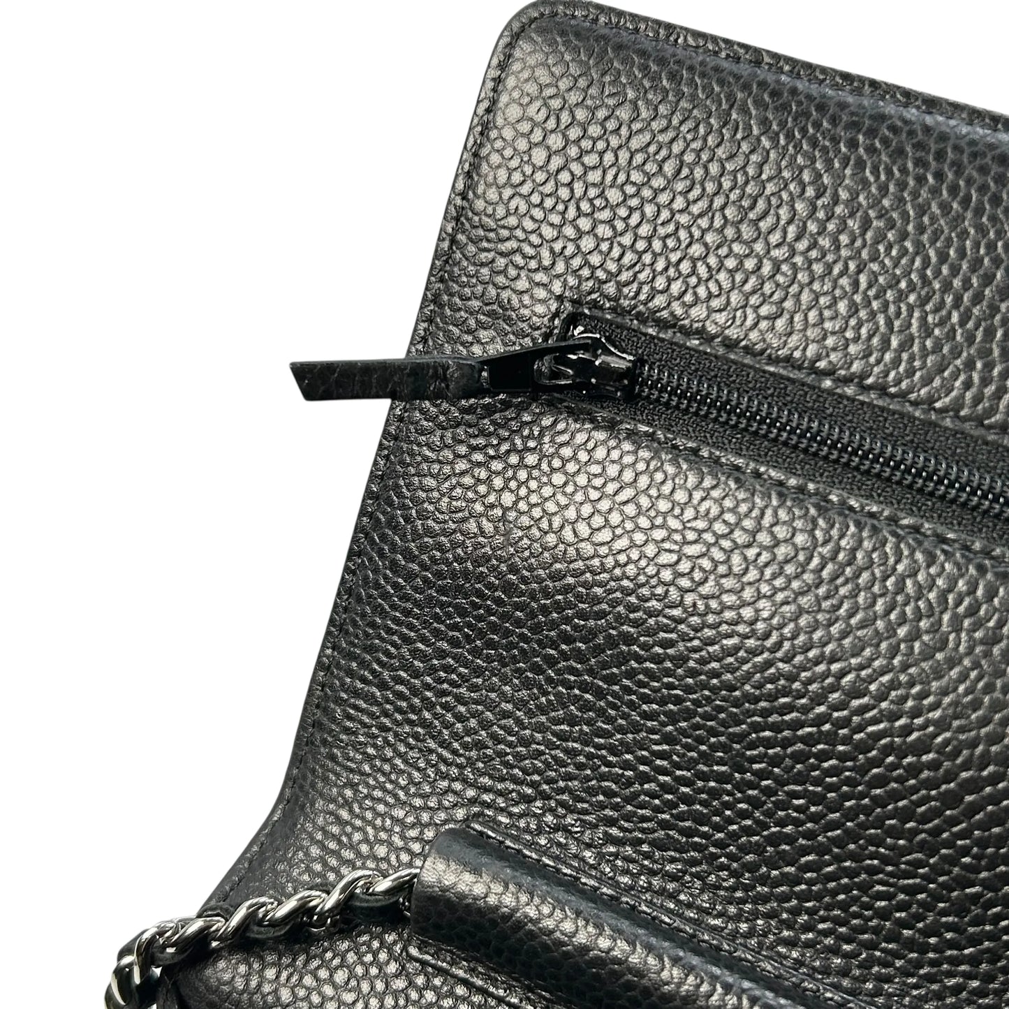 CHANEL Materasse Caviarskin Chain Wallet - Black - 34883