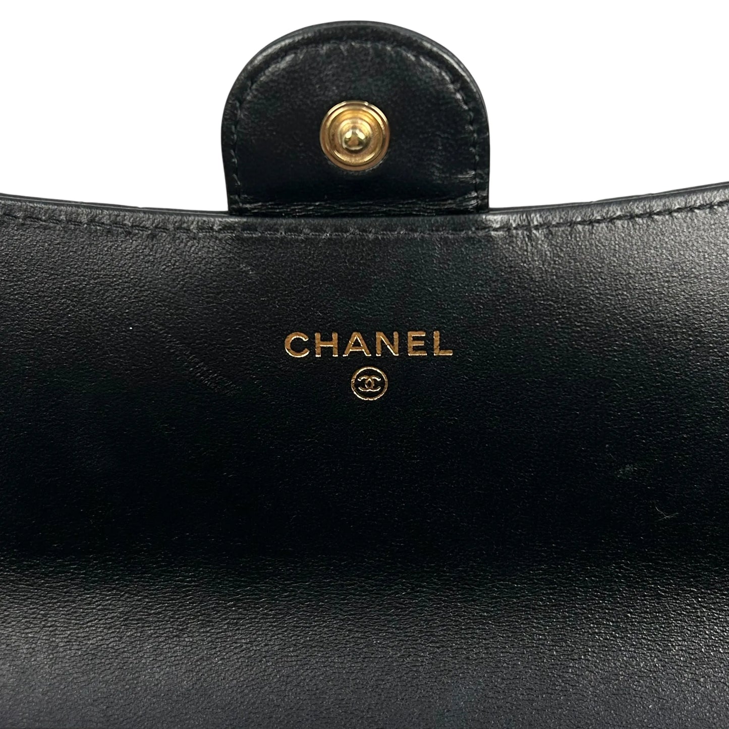 CHANEL CC Logo Lambskin Long Wallet - Black