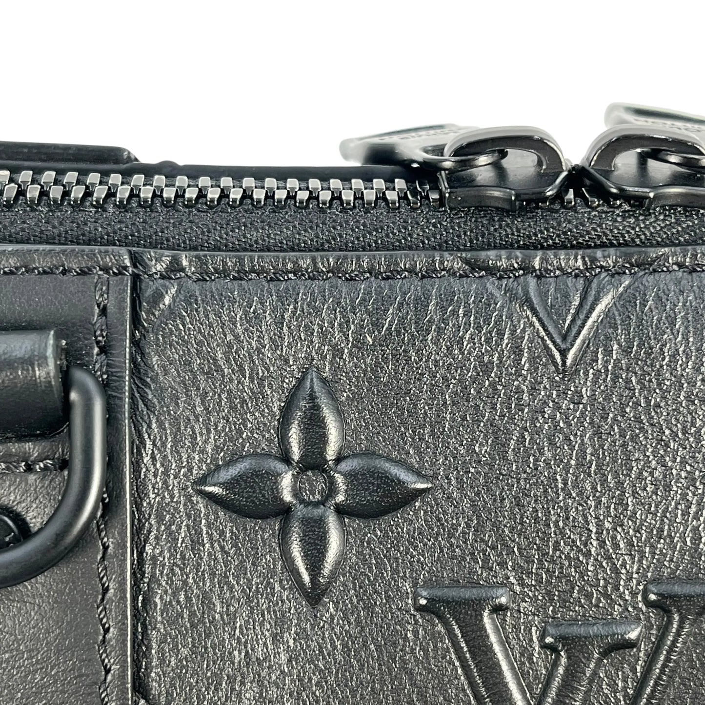 LOUIS VUITTON City Keepall Monogram Seal Shoulder Bag - Black