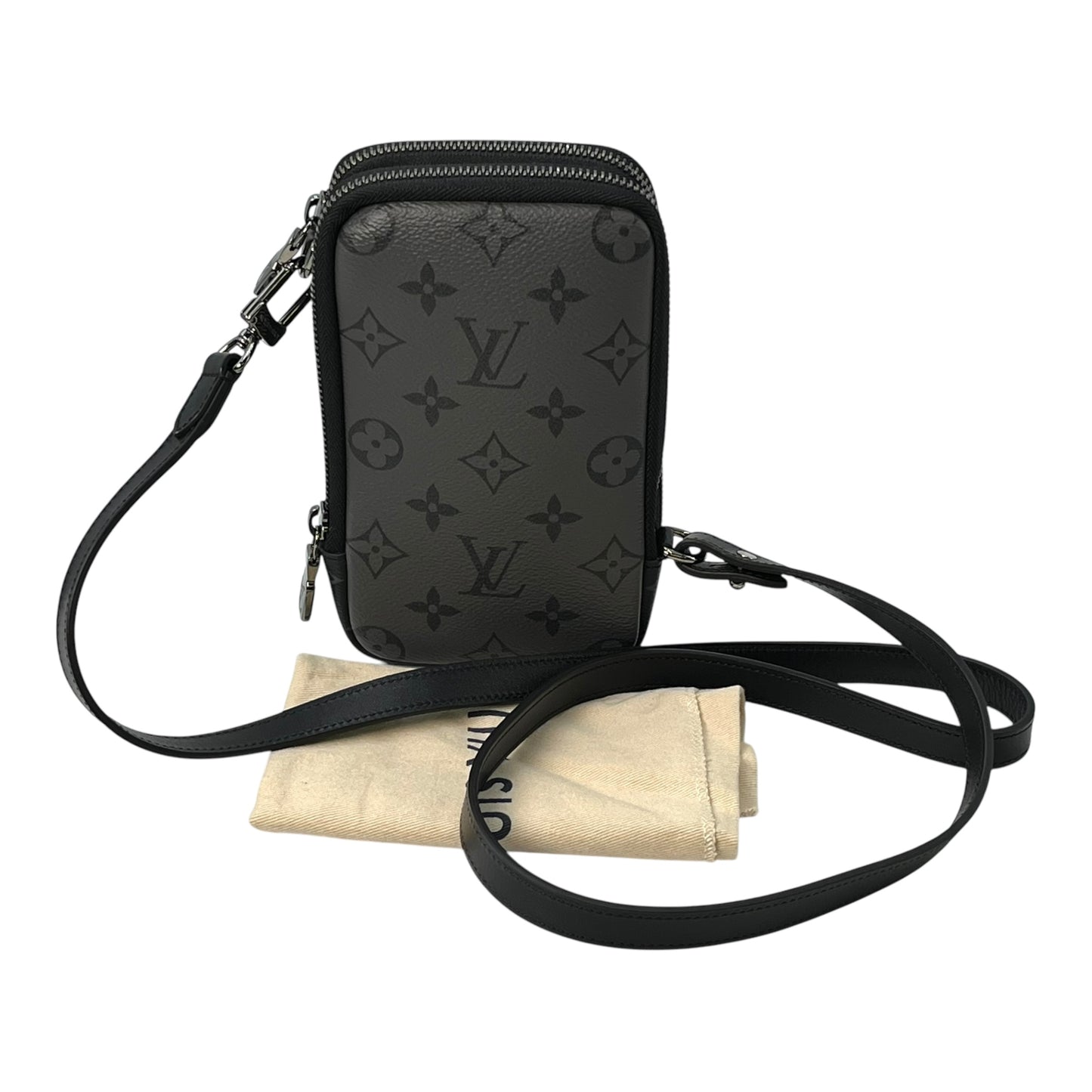 Louis Vuitton Double Phone Pouch Rev erse Monogram Eclipse