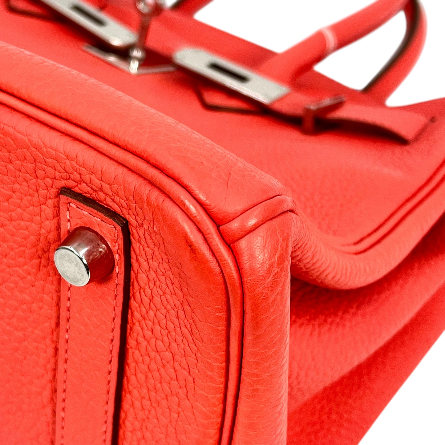 HERMES Birkin30 taurillon Rouge pivoine SVmetal fittings □R