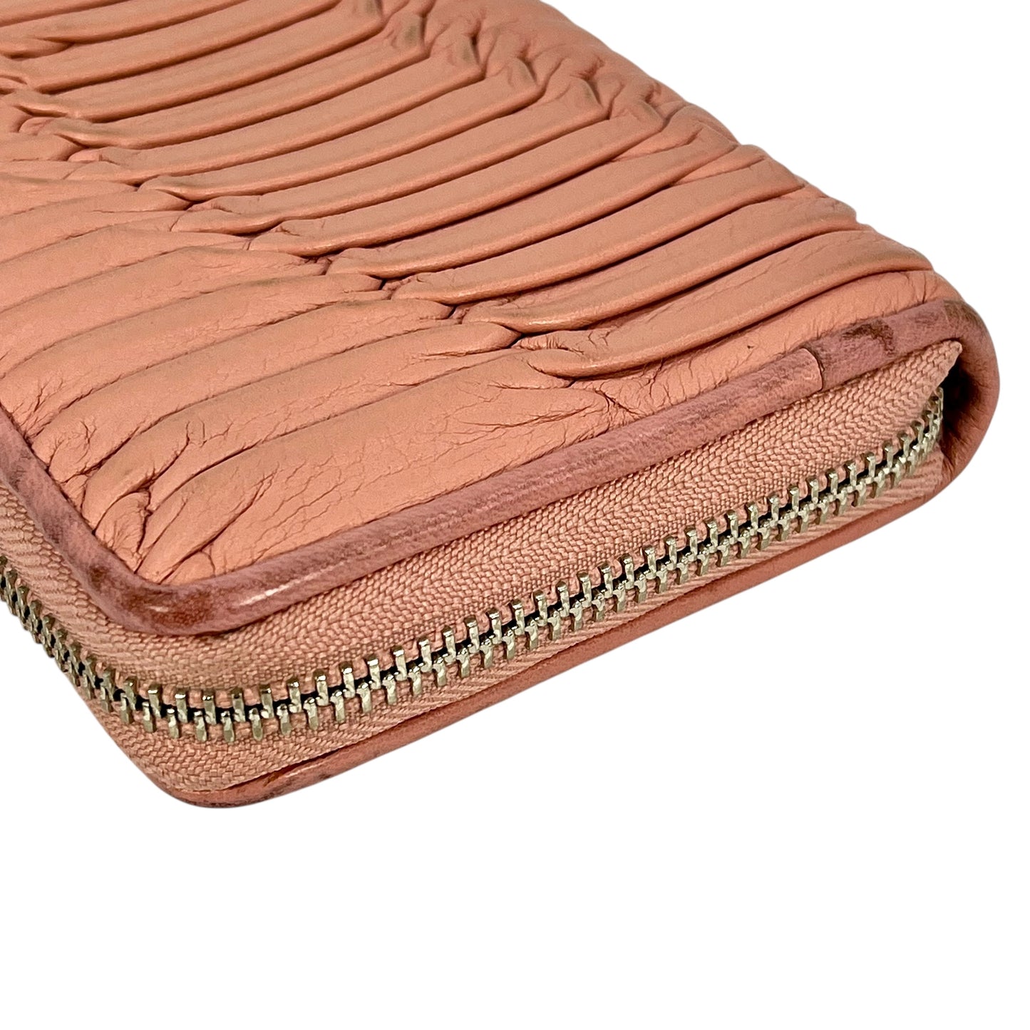 COACH Madison gathered leather zip around wallet