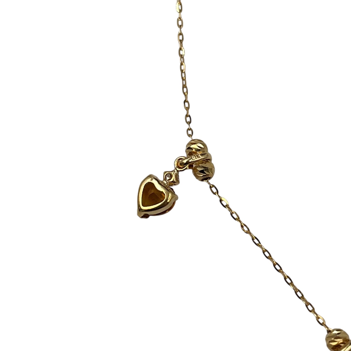 Diamond and Peridot Stones Necklace Yellow Gold