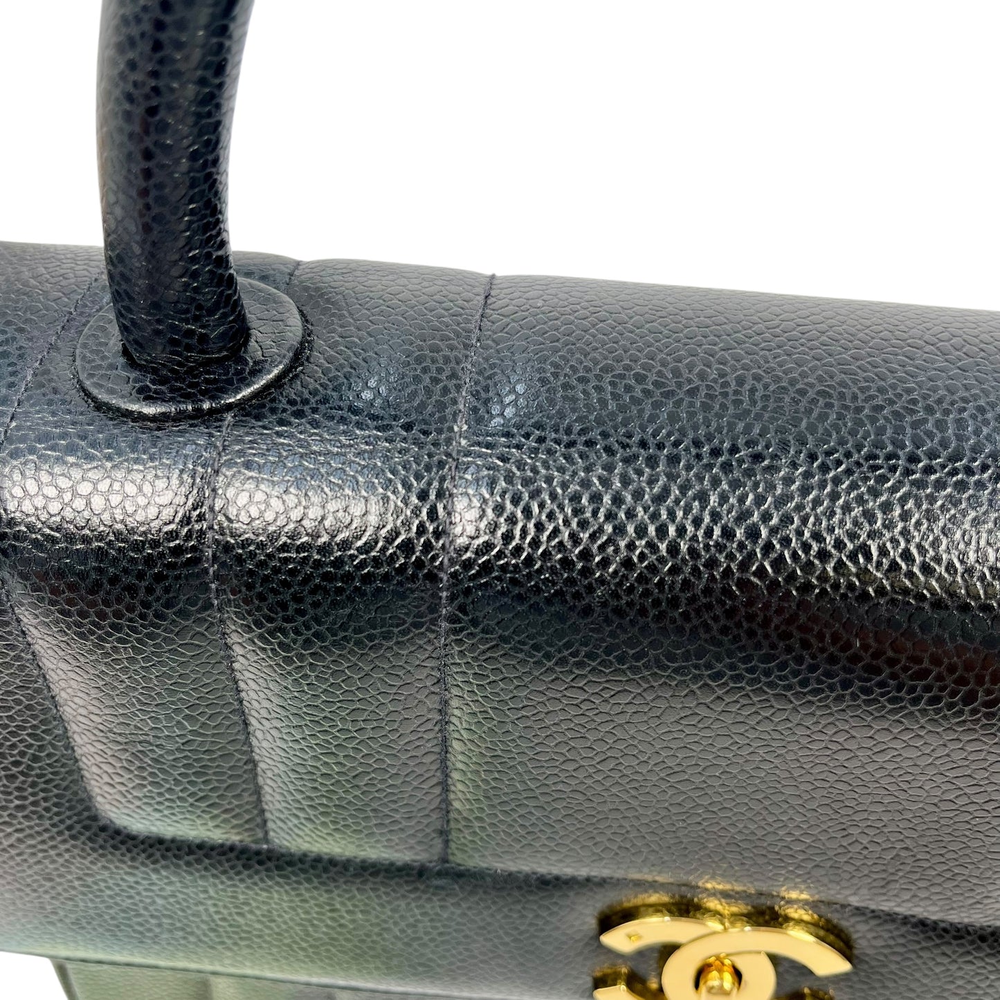 CHANEL Mademoiselle Caviar Skin Hand Bag - Black
