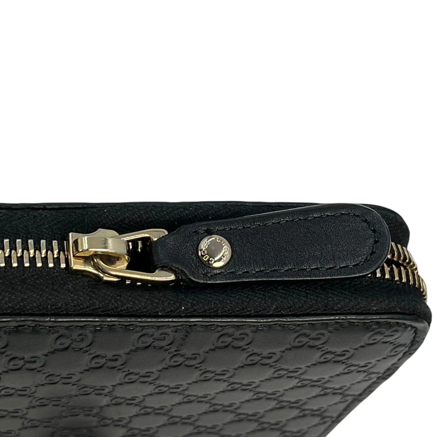 GUCCI Microguccissima Round Zip Long Wallet - Black