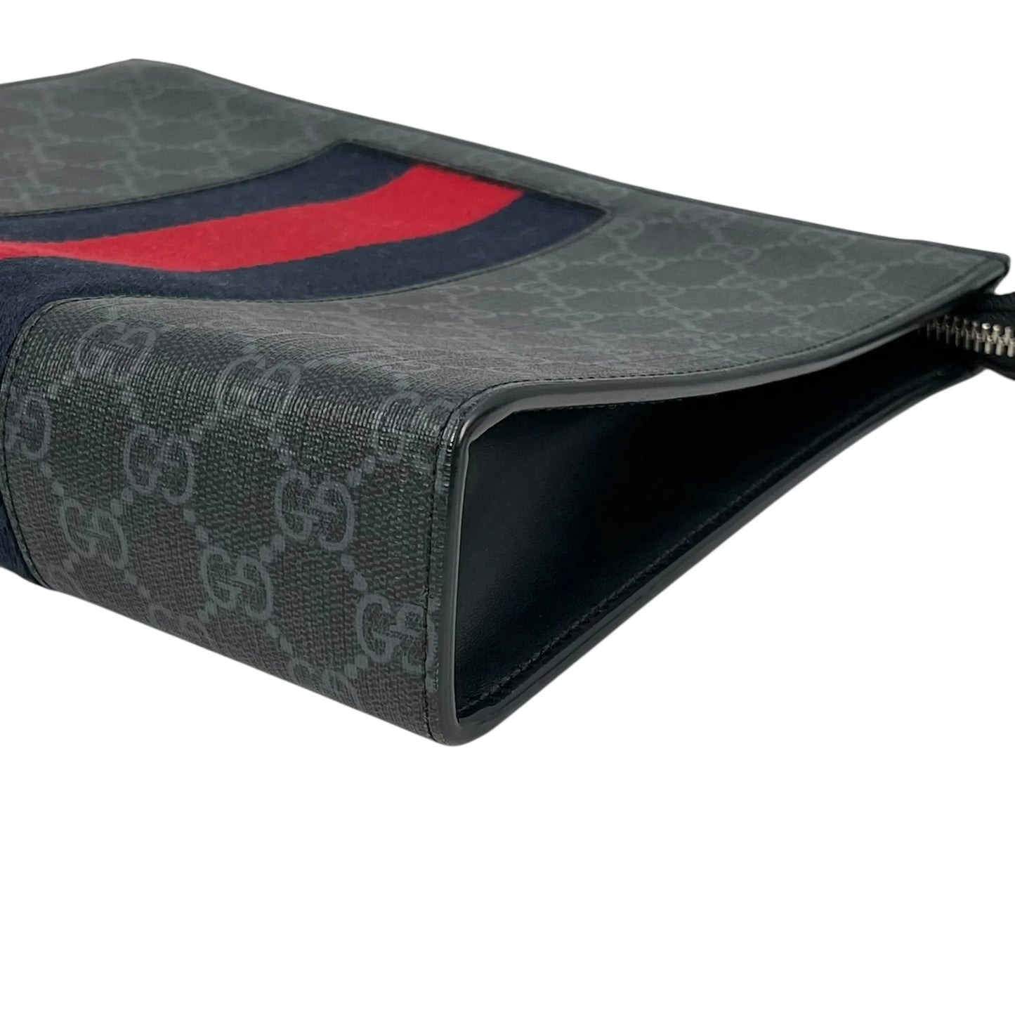 GUCCI GG Supreme Web Clutch Bag - Black