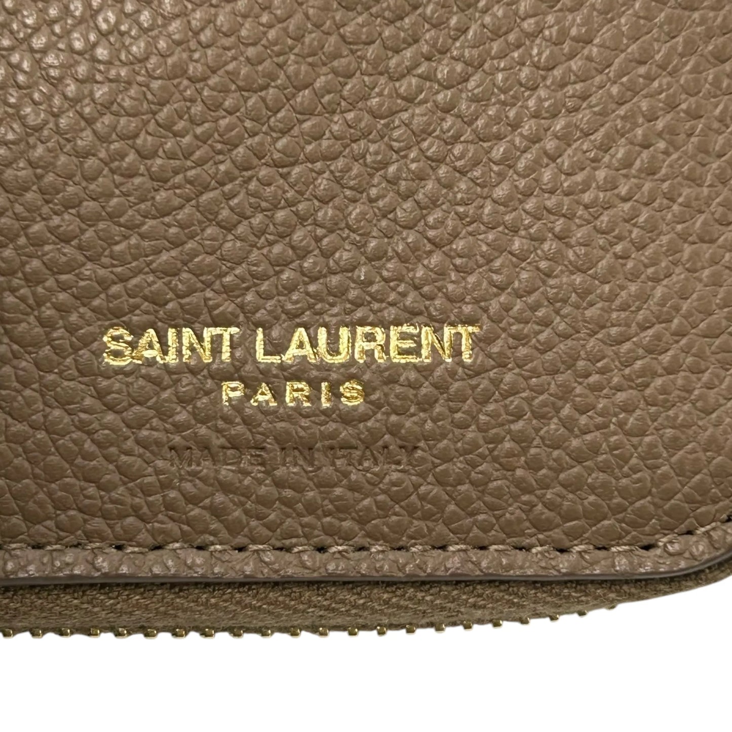 Saint Laurent YSL Zippy Compact Wallet - Beige