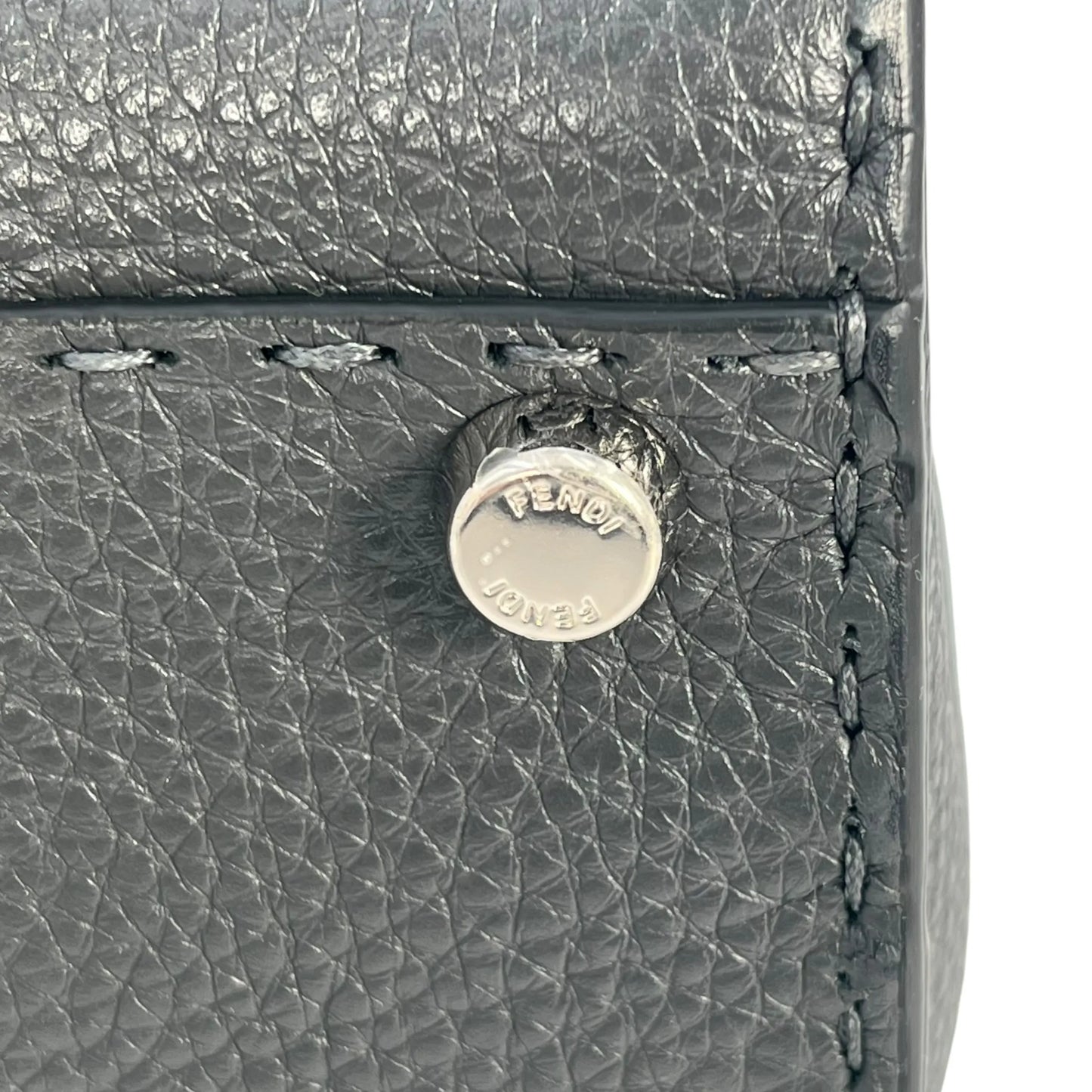 FENDI Peekaboo Leather Hand Bag Shoulder Bag - Gray