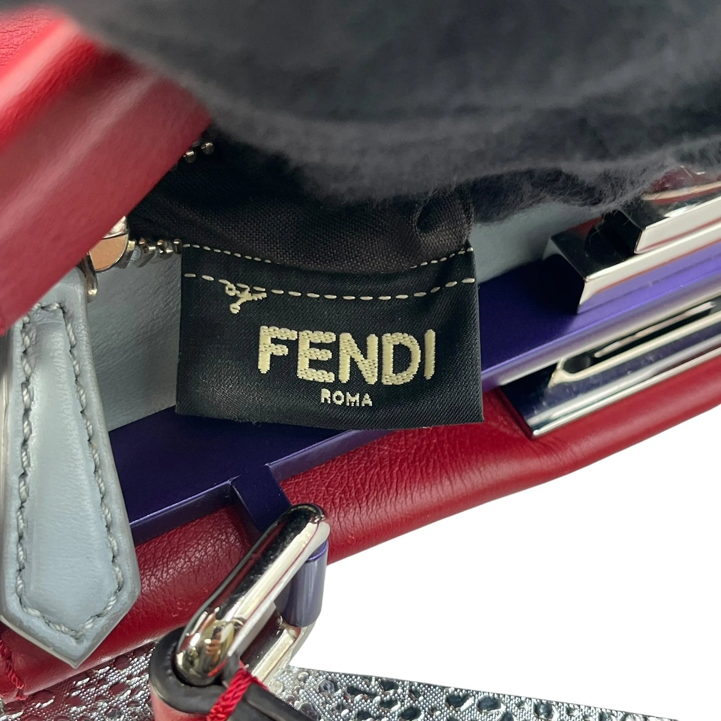 Fendi Peekaboo Iconic Medium Hand Bag Shoulder Bag - Red