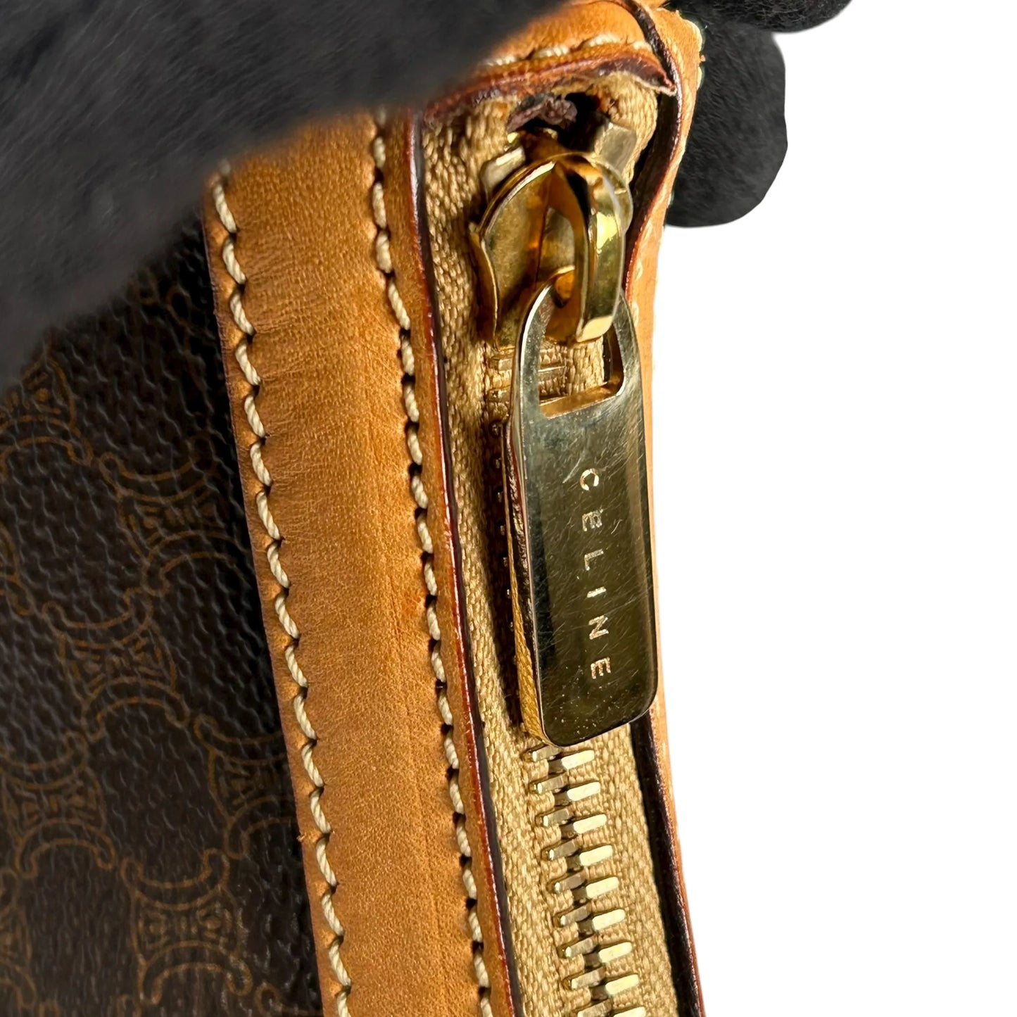 Celine Macadam PVC Canvas One Shoulder Bag Hand Bag - Brown