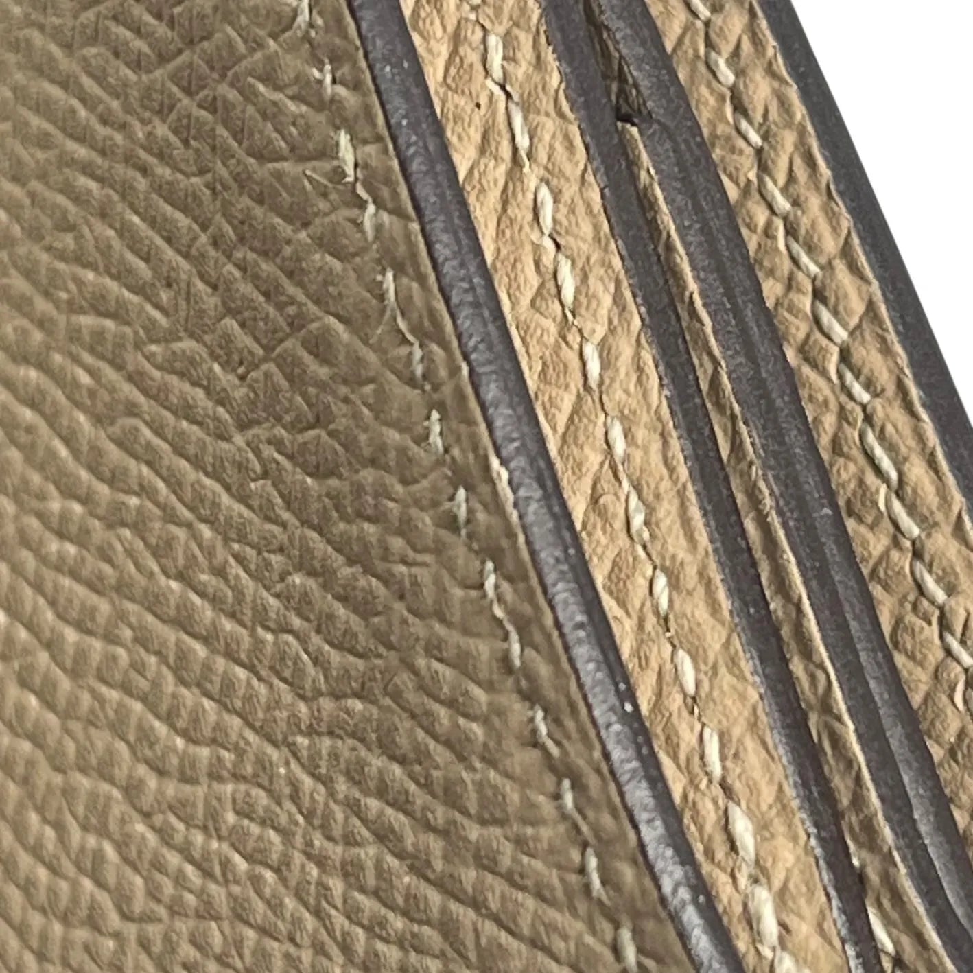 HERMES Bean Mini Business Card Holder Compact Wallet - Beige