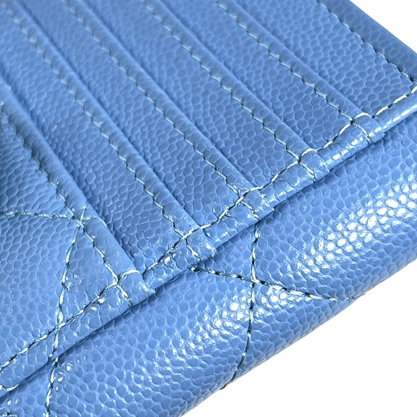 CHANEL Caviarskin Classic Zipped Coin Case - Blue