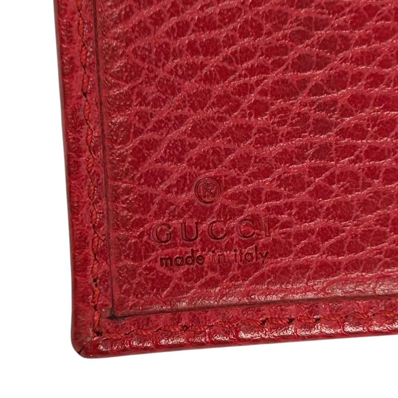 GUCCI GG Marmont Leather Trifold Compact Wallet - Red