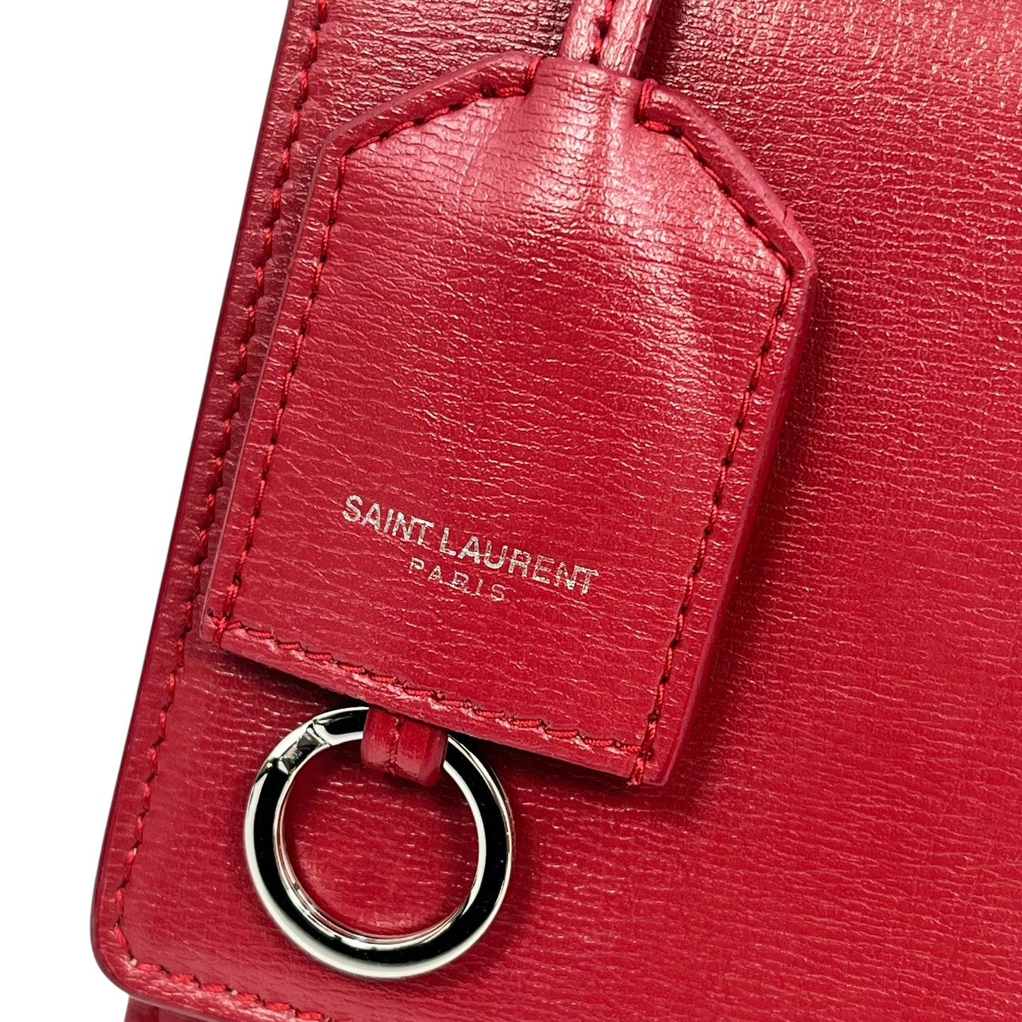 Salnt Laurent Sunset Leather Chain Shoulder Bag Red