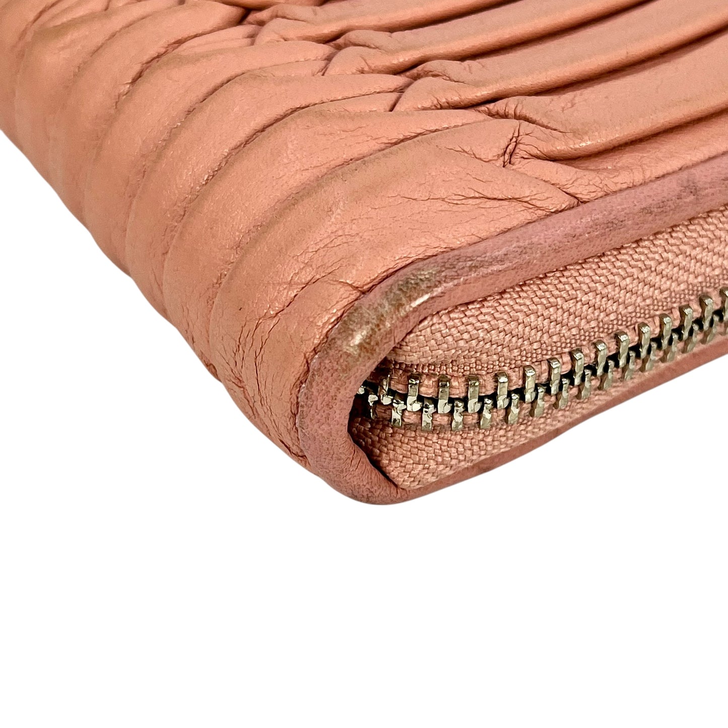 COACH Madison gathered leather zip around wallet