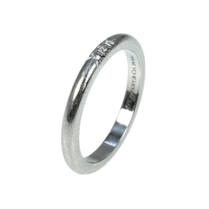 Tiffany Classic Band Ring 3PD Pt950 Jewelry