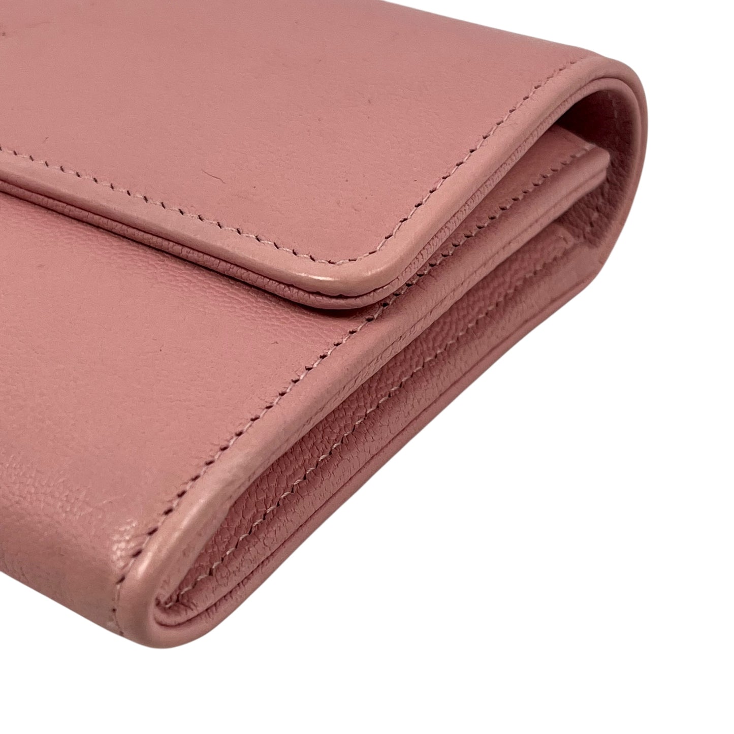 CHANEL Caviar Skin Bi-Fold Long Wallet - Pink