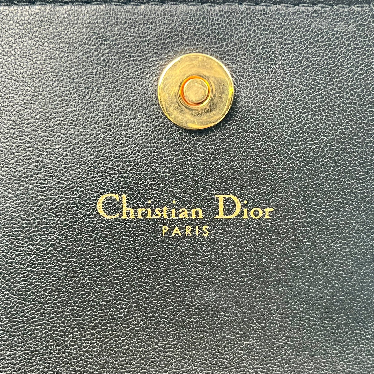Dior Caro XS Compact Wallet - Black