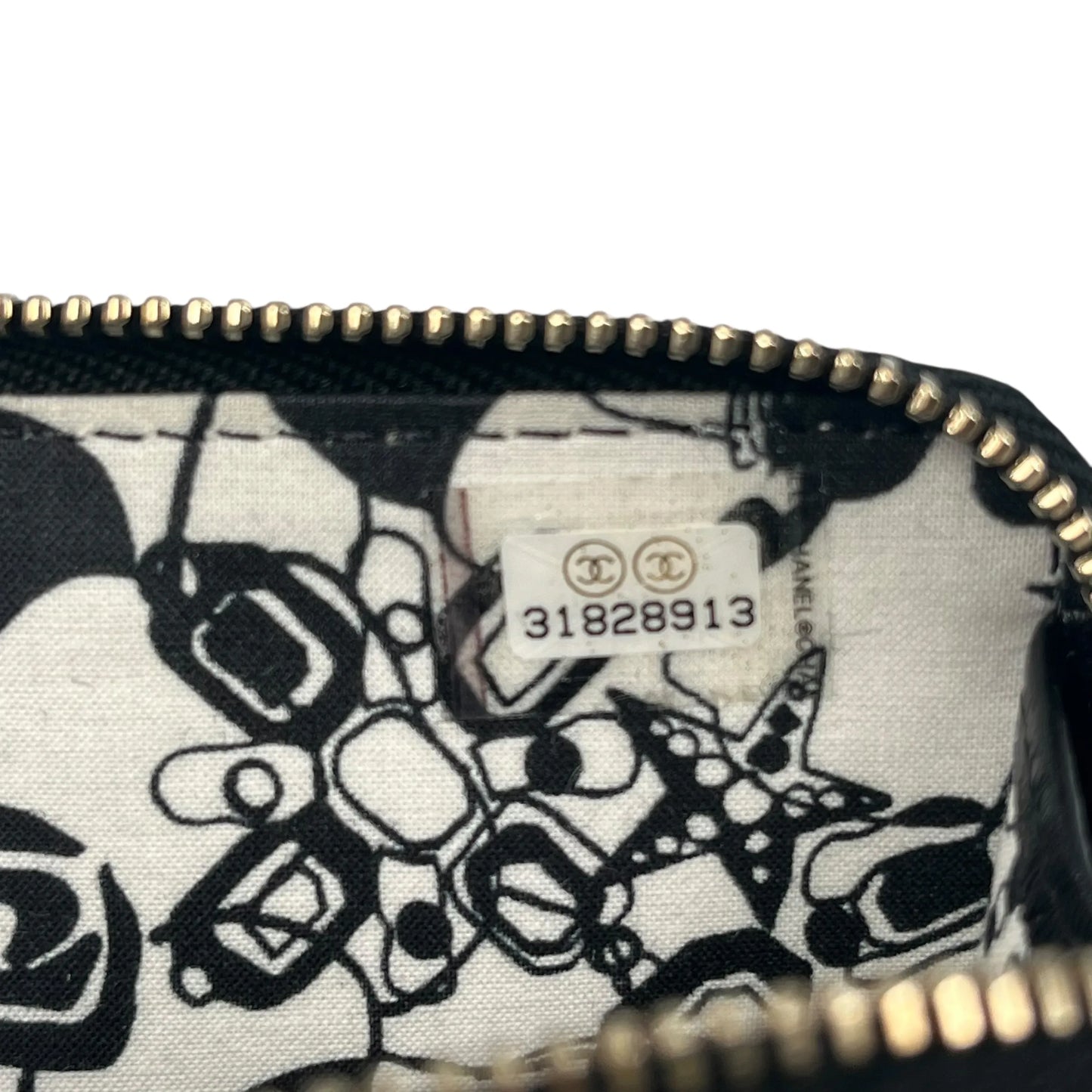 CHANEL Coco Mark Gold Hardware Compact Wallet - Black