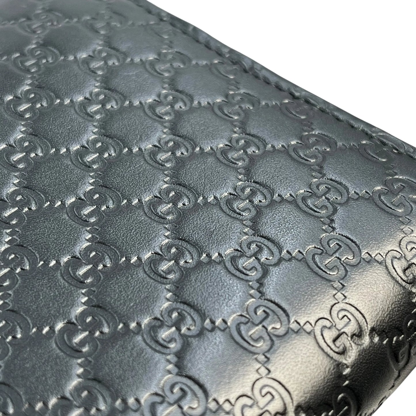 GUCCI Microguccissima Round Zip Long Wallet - Black