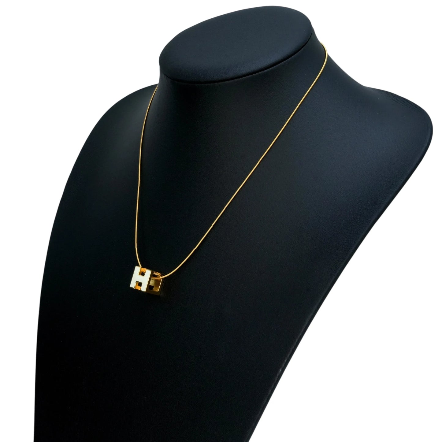 HERMES H Cube Necklace White