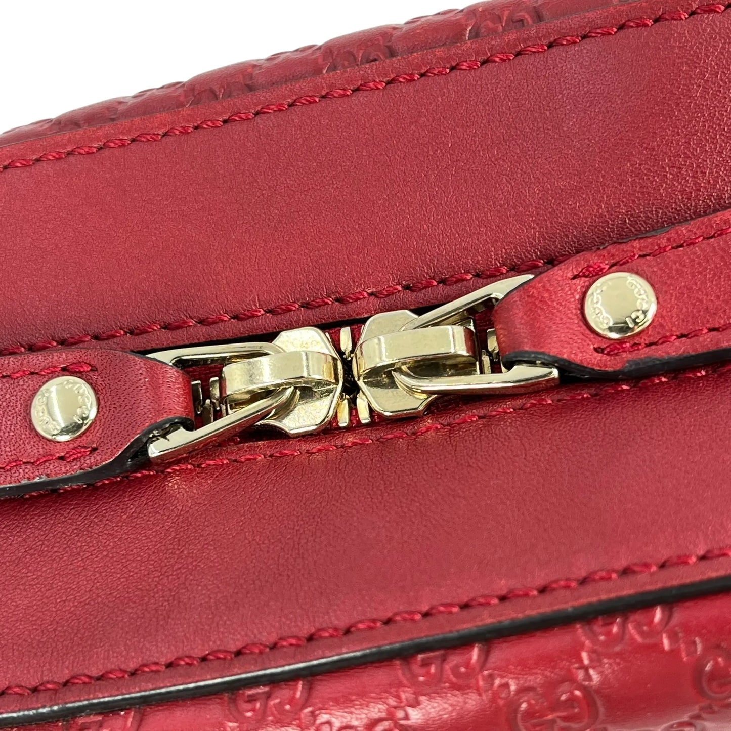 GUCCI Micro Guccissima Hand Bag - Red