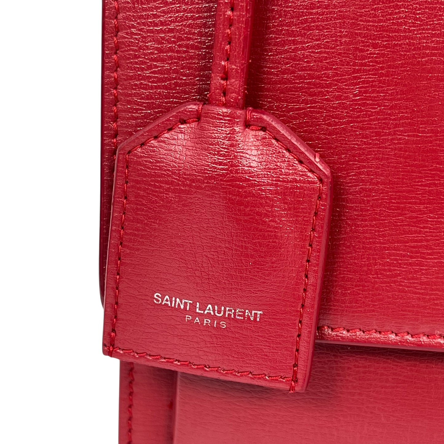 Salnt Laurent Sunset Leather Chain Shoulder Bag Red