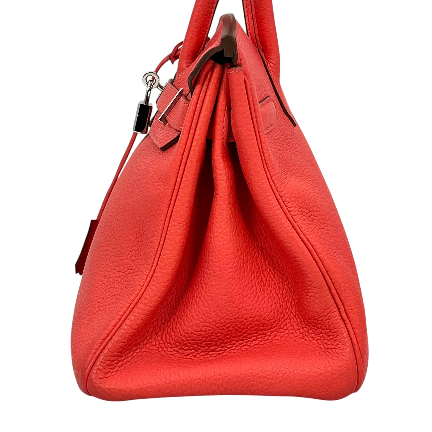 HERMES Birkin30 taurillon Rouge pivoine SVmetal fittings □R
