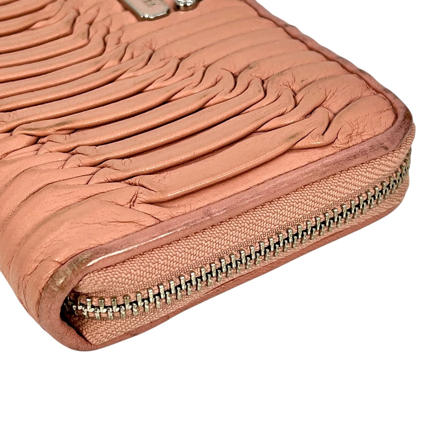 COACH Madison gathered leather zip around wallet
