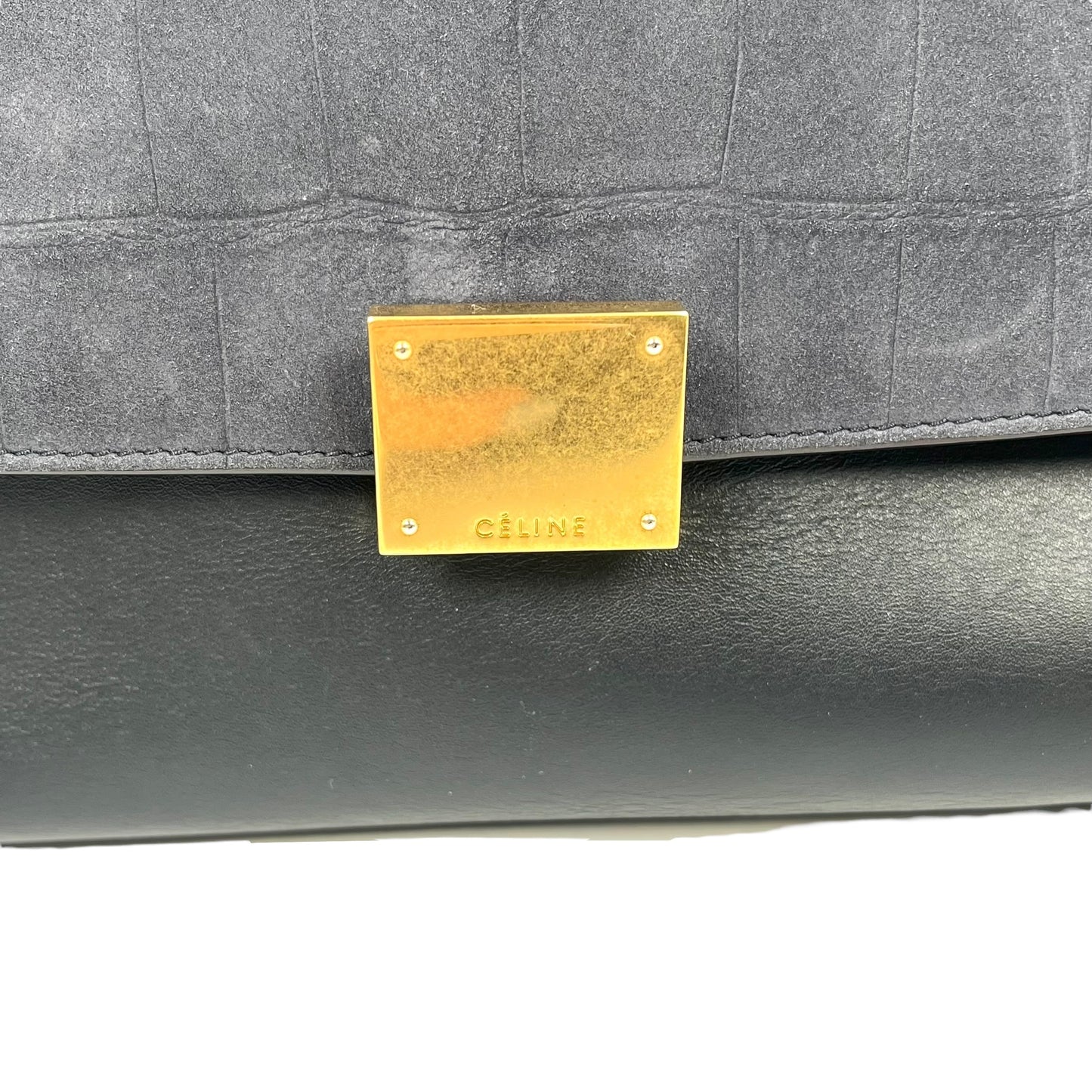CELINE Trapeze Hand Bag - Navy Blue