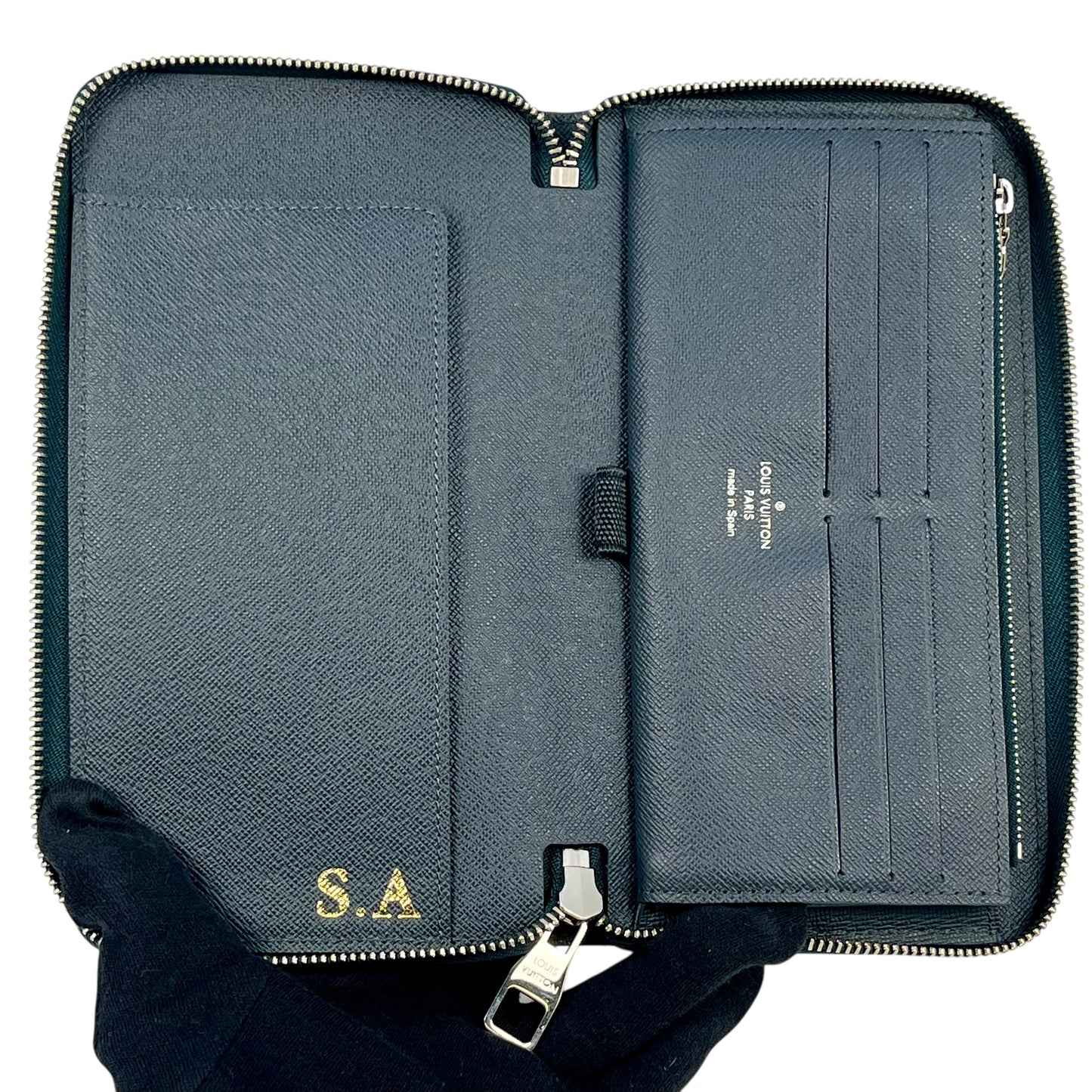 Louis Vuitton Epi Zippy Organizer Long Wallet - Black Blue