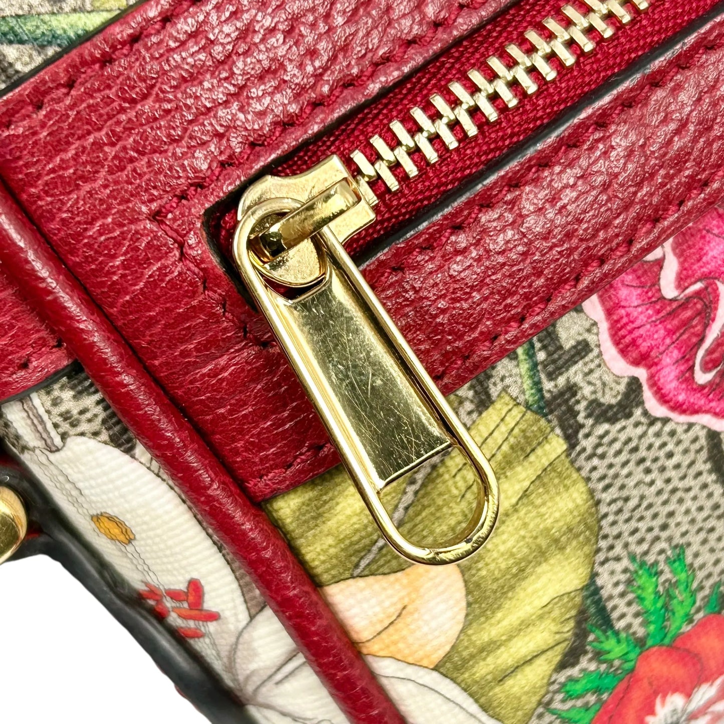 GUCCI GG Flora Ophidia Shoulder Bag - Red