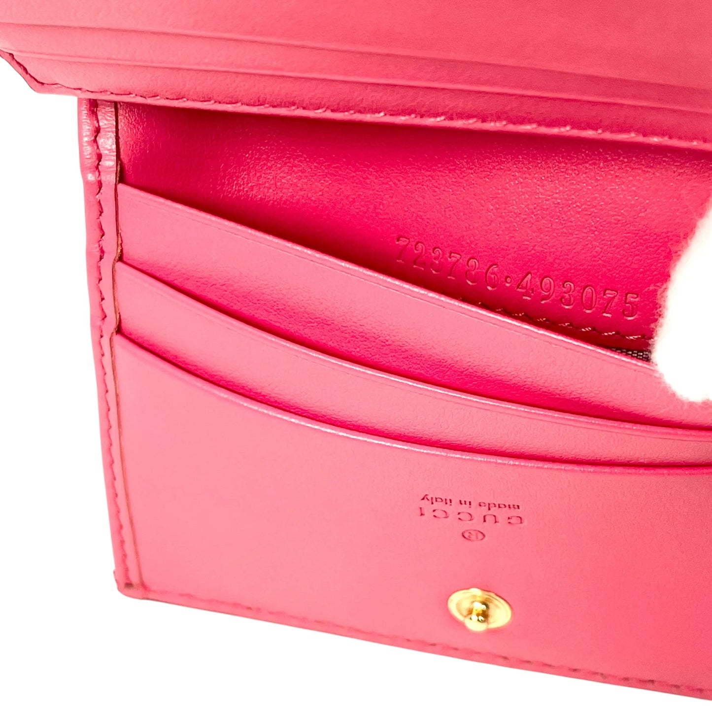 GUCCI GG Matelasse Card Case Compact Wallet - Pink