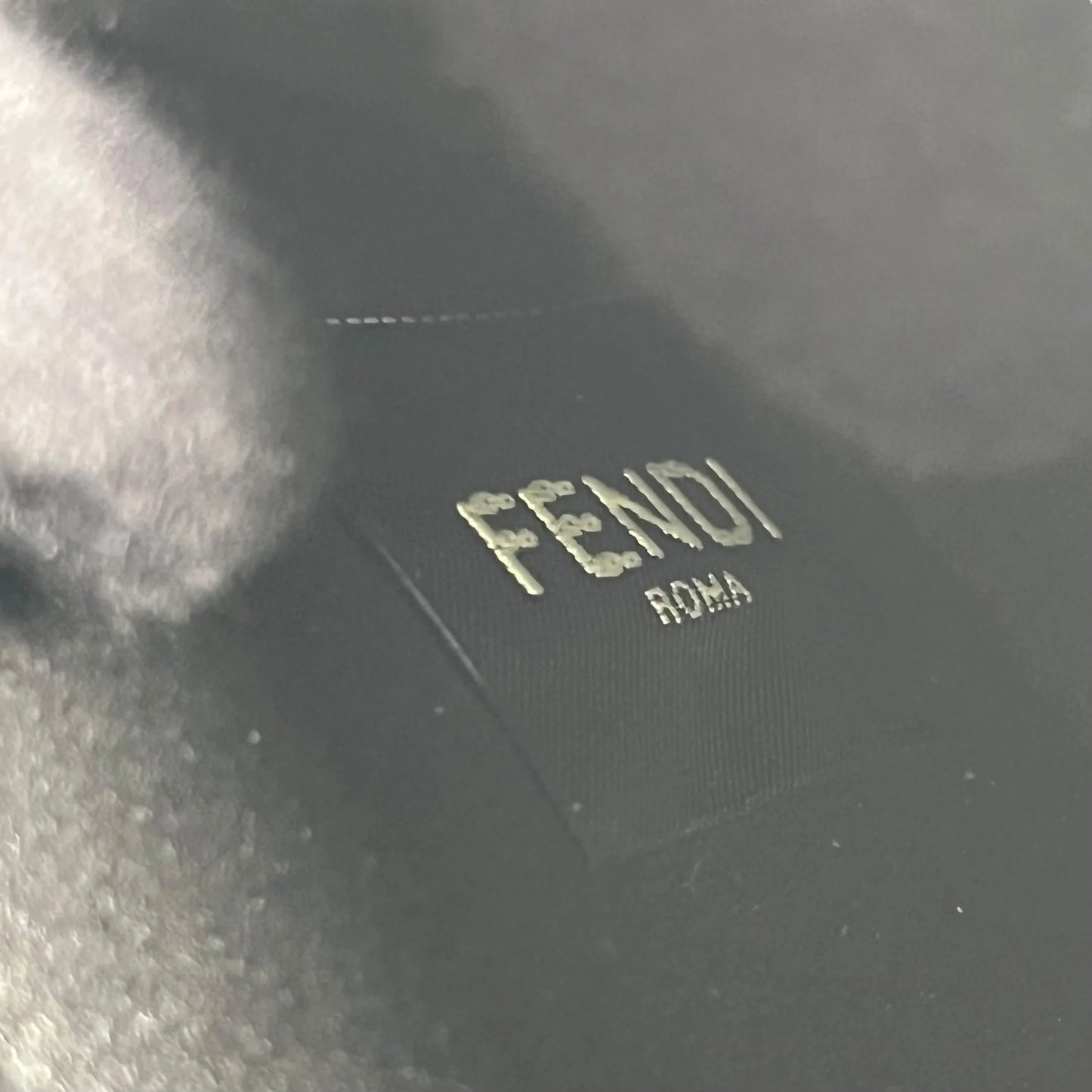 FENDI Mesh Technical Knit Baguette Chain Shoulder Bag - Black