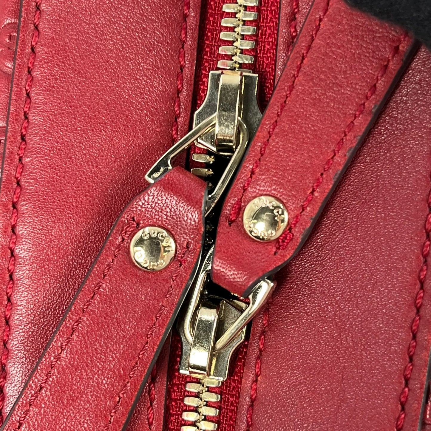 GUCCI Micro Guccissima Hand Bag - Red