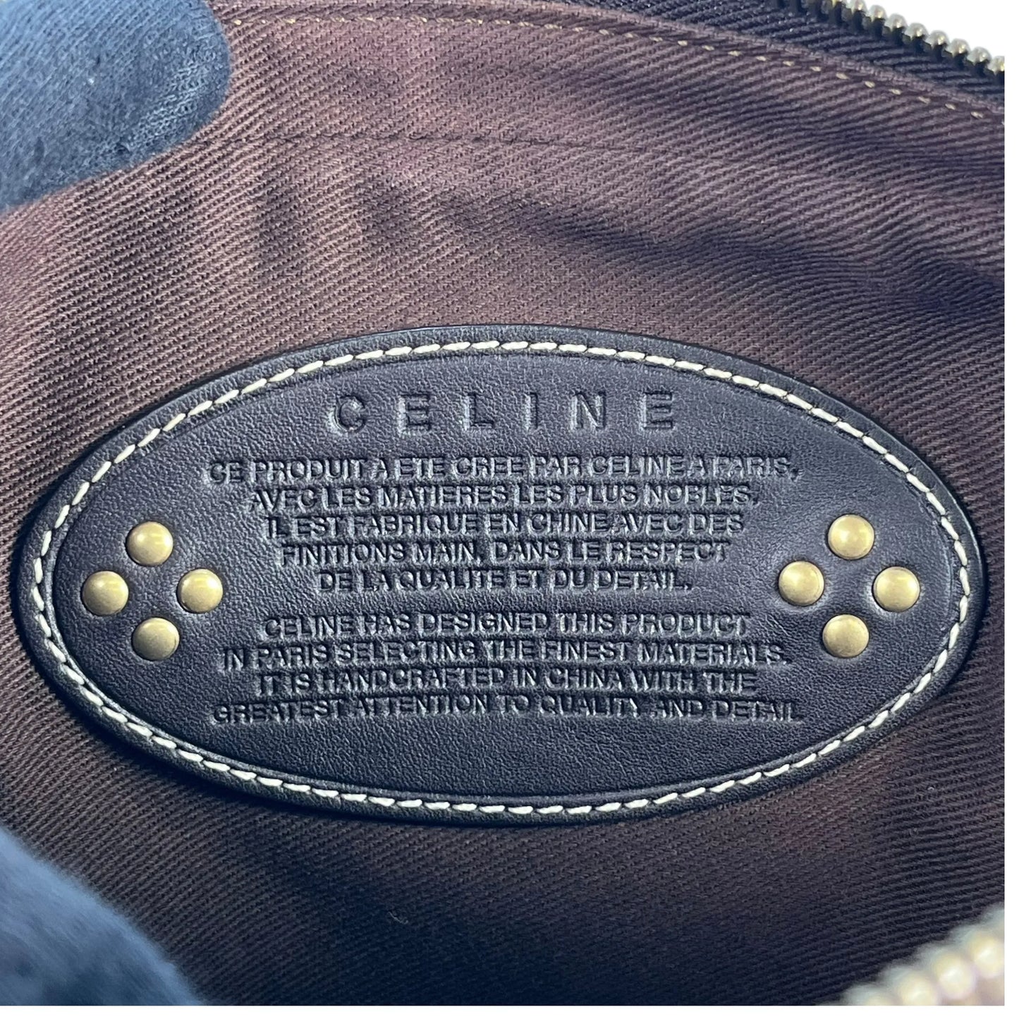 Celine Canvas Macadam Shoulder Bag - Brown