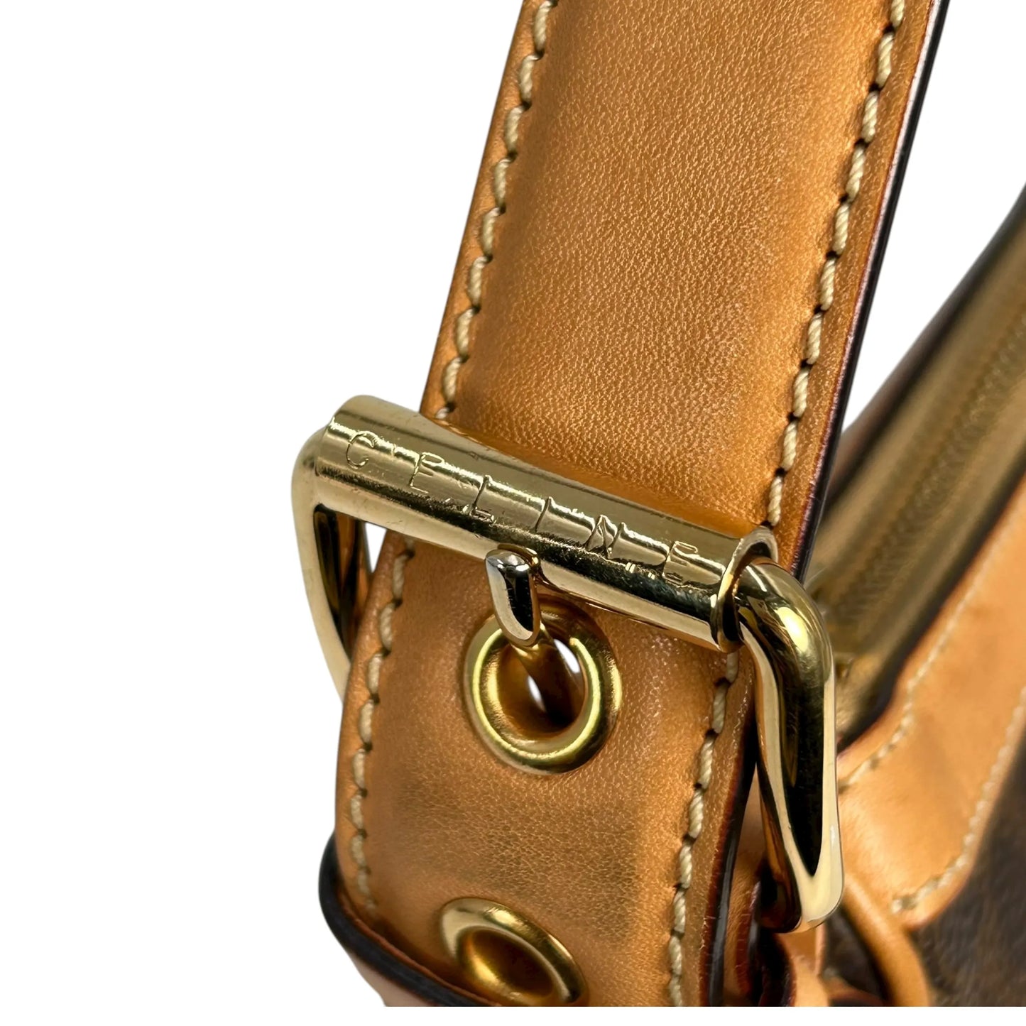Celine Macadam PVC Canvas One Shoulder Bag Hand Bag - Brown