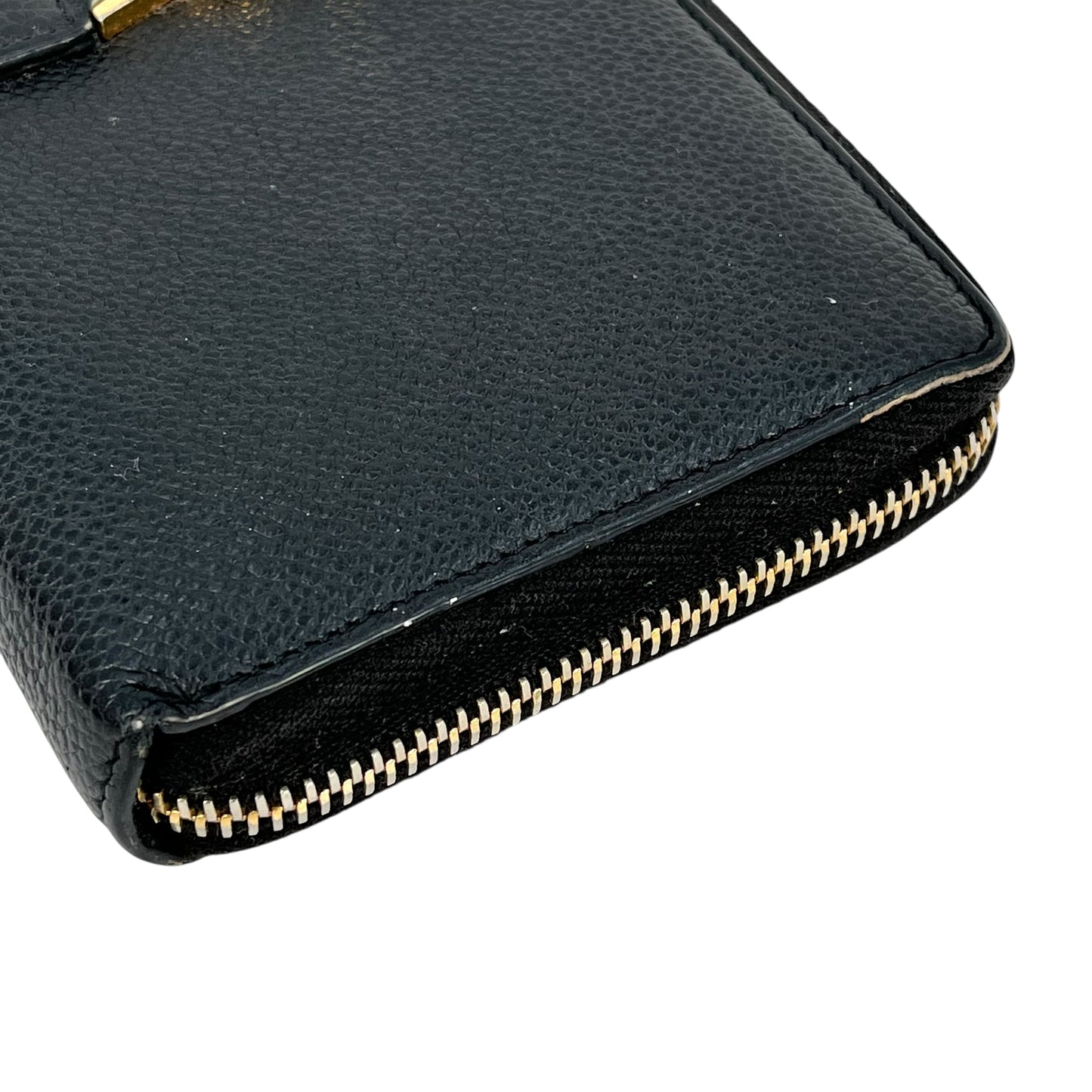 Saint Laurent YSL logo leather Round zip wallet