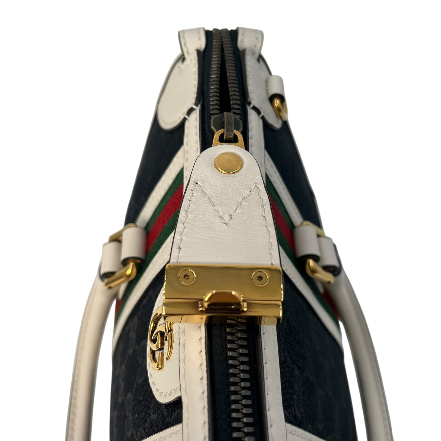 GUCCI GG Canvas Leather Hand Bag Shoulder Bag