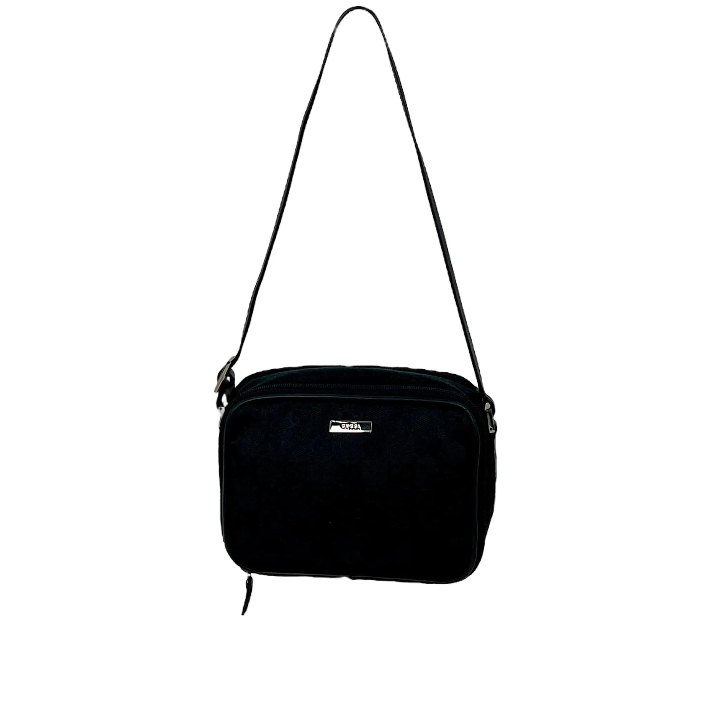 GUCCI GG Canvas Shoulder Pouch Mini Bag - Black